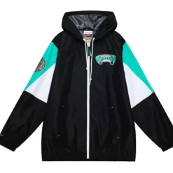 Men Mitchell & Ness Jackets & Outerwear-Throw It Back Full Zip Windbreaker Vancouver Grizzlies