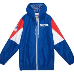 Men Mitchell & Ness Jackets & Outerwear-Throw It Back Full Zip Windbreaker Chicago White Sox