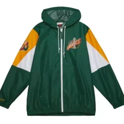 Men Mitchell & Ness Jackets & Outerwear-Throw It Back Full Zip Windbreaker Seattle Supersonics