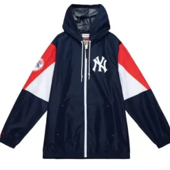 Men Mitchell & Ness Jackets & Outerwear-Throw It Back Full Zip Windbreaker New York Yankees