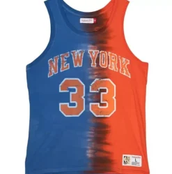 Men Mitchell & Ness T-Shirts & Tops-Tie Dye Cotton N&N Tank New York Knicks Patrick Ewing