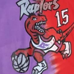 Men Mitchell & Ness T-Shirts & Tops-Tie Dye Cotton N&N Tank Toronto Raptors Vince Carter
