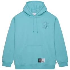 Men Mitchell & Ness Hoodies & Sweatshirts-Tonal Logo Heavyweight Fleece Current Logo Seattle Kraken