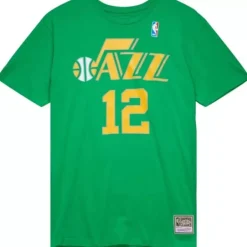 Men Mitchell & Ness T-Shirts & Tops-Traditional Name & Number Tee Utah Jazz 1993-94 John Stockton