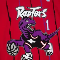 Men Mitchell & Ness T-Shirts & Tops-Traditional Name & Number Tee Toronto Raptors 1998-99 Tracy Mcgrady