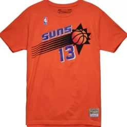 Men Mitchell & Ness T-Shirts & Tops-Traditional Name & Number Tee Phoenix Suns 1997-98 Steve Nash
