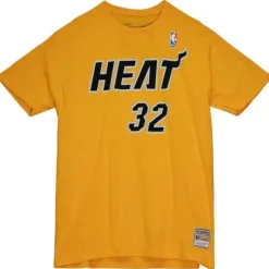 Men Mitchell & Ness T-Shirts & Tops-Traditional Name & Number Tee Miami Heat 2005-06 Shaquille O'Neal