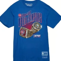 Men Mitchell & Ness T-Shirts & Tops-Triple Rings Tee Detroit Pistons