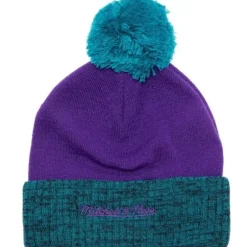 Mitchell & Ness Knit-Two Tone Pom Beanie Hwc Charlotte Hornets