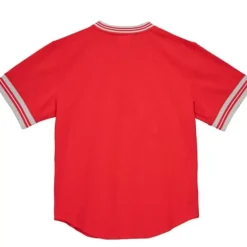 Men Mitchell & Ness T-Shirts & Tops-Unbeaten Mesh V-Neck Ohio State