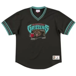 Men Mitchell & Ness T-Shirts & Tops-Unbeaten Mesh V-Neck Vancouver Grizzlies