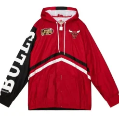 Men Mitchell & Ness Jackets & Outerwear-Undeniable Full Zip Windbreaker Chicago Bulls