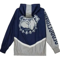 Men Mitchell & Ness Jackets & Outerwear-Undeniable Full Zip Windbreaker Georgetown University