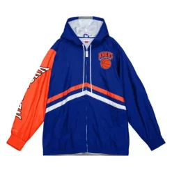 Men Mitchell & Ness Jackets & Outerwear-Undeniable Full Zip Windbreaker New York Knicks