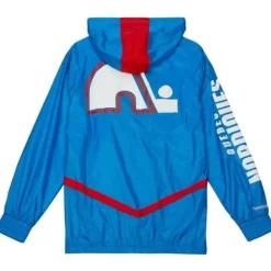 Men Mitchell & Ness Jackets & Outerwear-Undeniable Full Zip Windbreaker Quebec Nordiques
