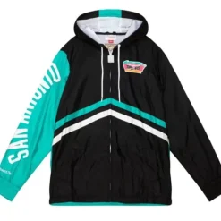 Men Mitchell & Ness Jackets & Outerwear-Undeniable Full Zip Windbreaker San Antonio Spurs