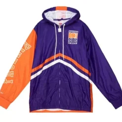 Men Mitchell & Ness Jackets & Outerwear-Undeniable Full Zip Windbreaker Phoenix Suns