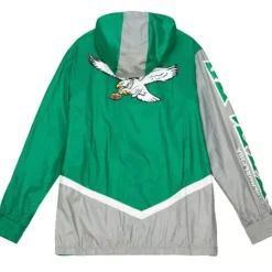 Men Mitchell & Ness Jackets & Outerwear-Undeniable Full Zip Windbreaker Philadelphia Eagles