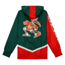 Men Mitchell & Ness Jackets & Outerwear-Undeniable Full Zip Windbreaker University Of Miami