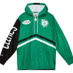 Men Mitchell & Ness Jackets & Outerwear-Undeniable Full Zip Windbreaker Boston Celtics