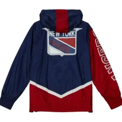 Men Mitchell & Ness Jackets & Outerwear-Undeniable Full Zip Windbreaker New York Rangers