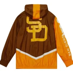 Men Mitchell & Ness Jackets & Outerwear-Undeniable Full Zip Windbreaker San Diego Padres