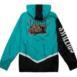 Men Mitchell & Ness Jackets & Outerwear-Undeniable Full Zip Windbreaker Vancouver Grizzlies