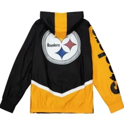 Men Mitchell & Ness Jackets & Outerwear-Undeniable Full Zip Windbreaker Pittsburgh Steelers