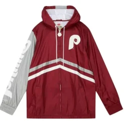 Men Mitchell & Ness Jackets & Outerwear-Undeniable Full Zip Windbreaker Philadelphia Phillies