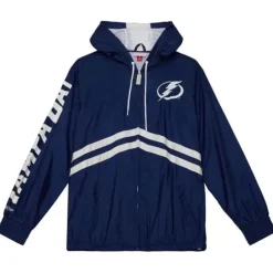 Men Mitchell & Ness Jackets & Outerwear-Undeniable Full Zip Windbreaker Tampa Bay Lightning