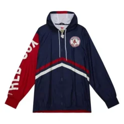 Men Mitchell & Ness Jackets & Outerwear-Undeniable Full Zip Windbreaker Boston Red Sox