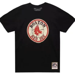 Men Mitchell & Ness T-Shirts & Tops-Under The Lights Tee Boston Red Sox