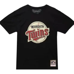 Men Mitchell & Ness T-Shirts & Tops-Under The Lights Tee Minnesota Twins