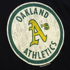 Men Mitchell & Ness T-Shirts & Tops-Under The Lights Tee Oakland Athletics