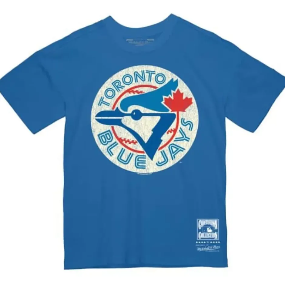 Men Mitchell & Ness T-Shirts & Tops-Under The Lights Tee Toronto Blue Jays