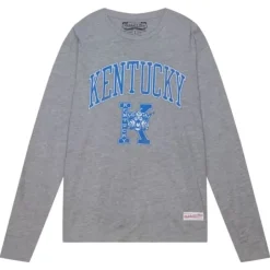Men Mitchell & Ness T-Shirts & Tops-University Arch Logo Ls Tee University Of Kentucky