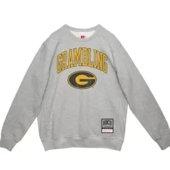 Men Mitchell & Ness T-Shirts & Tops-University Arch Logo Ls Tee Grambling State University