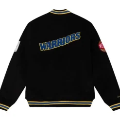 Men Mitchell & Ness Jackets & Outerwear-Varsity Jacket Golden State Warriors