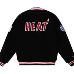 Men Mitchell & Ness Jackets & Outerwear-Varsity Jacket Miami Heat