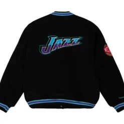 Men Mitchell & Ness Jackets & Outerwear-Varsity Jacket Utah Jazz