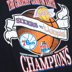 Men Mitchell & Ness T-Shirts & Tops-Victory Road Ss Tee Hwc Finals Sixers Vs Lakers Road