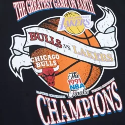 Men Mitchell & Ness T-Shirts & Tops-Victory Road Ss Tee Hwc Finals Bulls Vs Lakers Road