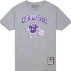 Men Mitchell & Ness T-Shirts & Tops-Vintage Arch Tee Northwestern University