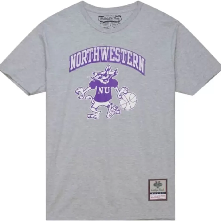 Men Mitchell & Ness T-Shirts & Tops-Vintage Arch Tee Northwestern University