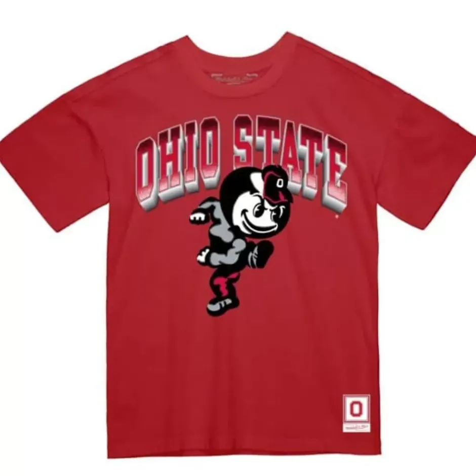 Men Mitchell & Ness T-Shirts & Tops-Vintage Brutus Tee Ohio State