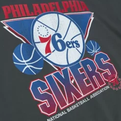 Men Mitchell & Ness T-Shirts & Tops-Vintage Cracked Tee Philadelphia 76Ers
