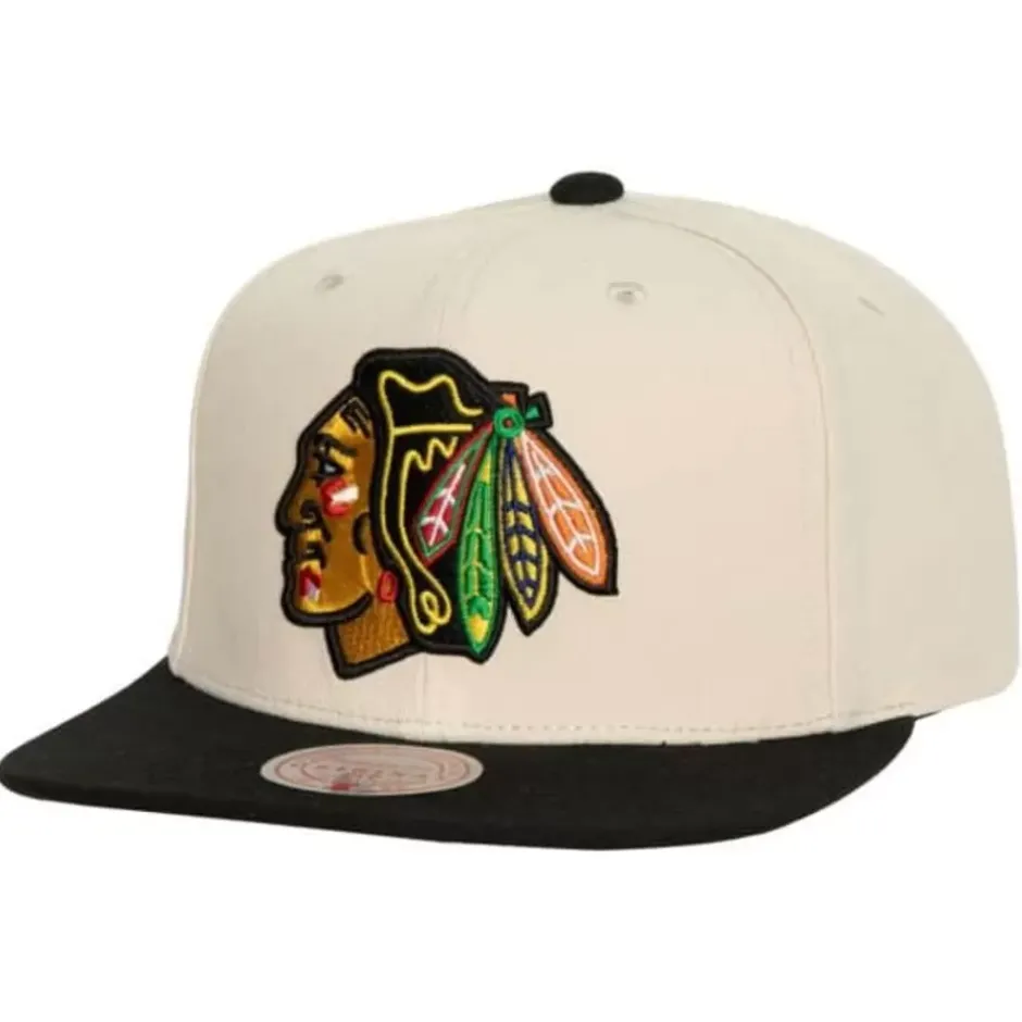 Mitchell & Ness Snapback-Vintage Cream Snapback Chicago Blackhawks
