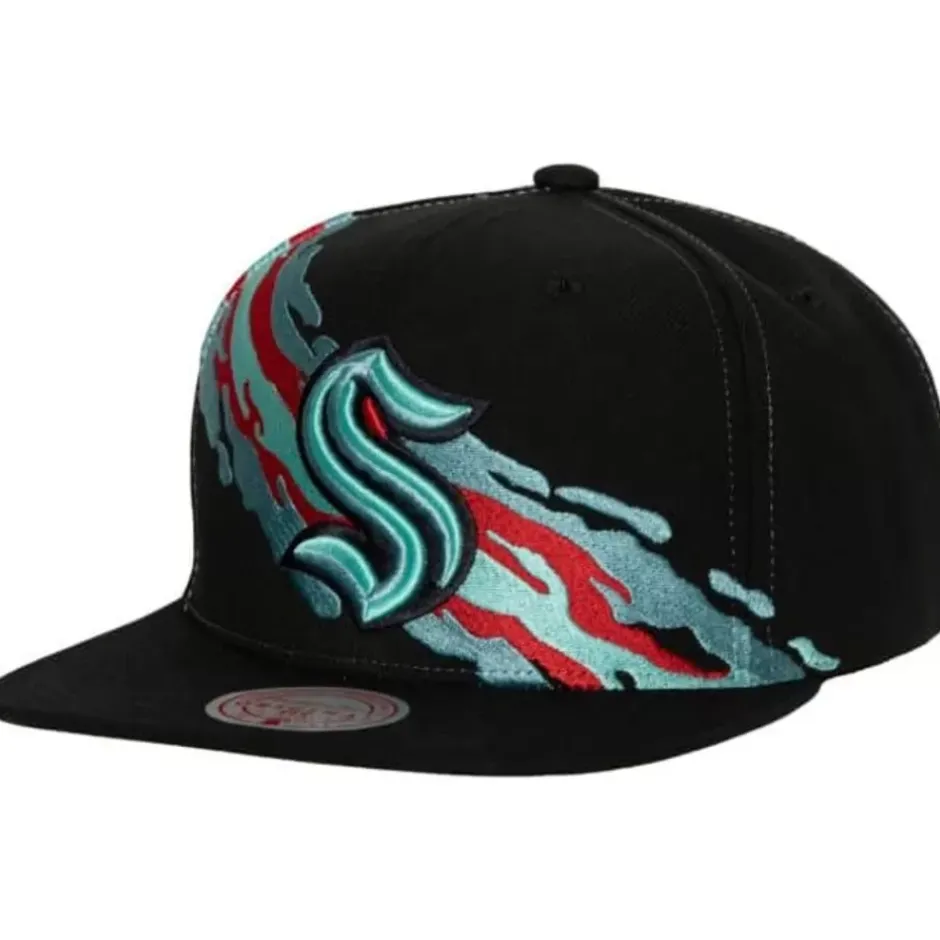 Mitchell & Ness Snapback-Vintage Paintbrush Snapback Seattle Kraken