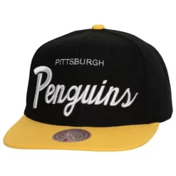 Mitchell & Ness Snapback-Vintage Script Snapback Pittsburgh Penguins