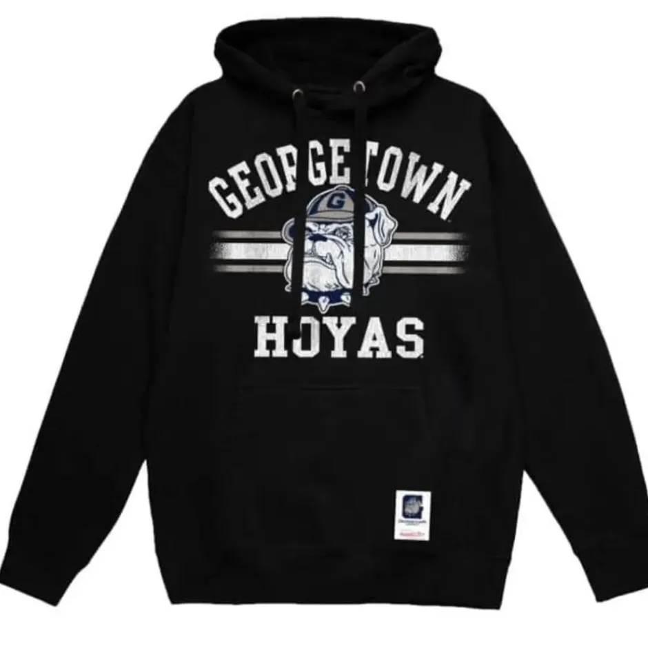 Men Mitchell & Ness Hoodies & Sweatshirts-Vintage Stripes Pullover Georgetown University